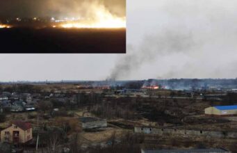 Поблизу АЗС та хутора, де проживають люди горить сухостій! (ВІДЕО) Поблизу АЗС та хутора