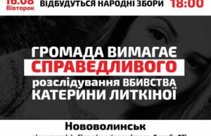 “Народні збори”: вимагатимуть справедливого розслідування справи Катерини Литкіної "Народні збори": вимагатимуть справедливого розслідування справи Катерини Литкіної
