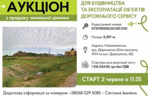 Біля 4Х4 шляхом аукціону продається земельна ділянка Біля 4Х4 шляхом аукціону продається земельна ділянка