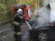 Через замикання проводки вночі загорілось авто Через замикання проводки вночі загорілось авто