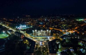 Нічний Нововолинськ з висоти пташиного польоту Нічний Нововолинськ з висоти пташиного польоту