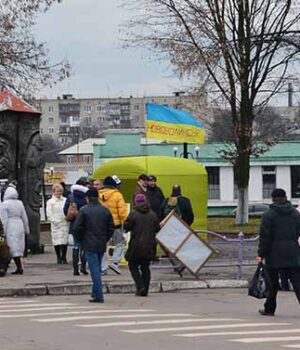 Акція у Нововолинську для підтримки мітингуючих на #Євромайдані Києва.