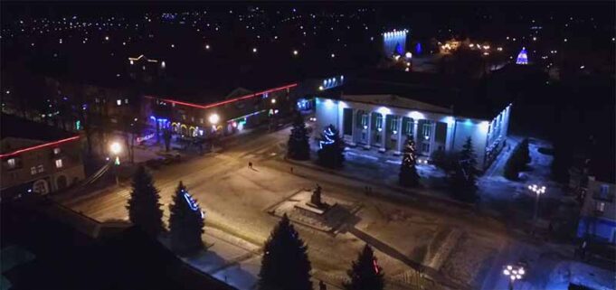 Аерозйомка нічного Нововолинська Аерозйомка нічного Нововолинська