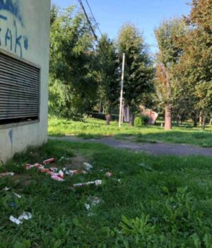 У нововолинському парку валяються десятки пачок з-під лікарського препарату та упаковки зі шприців