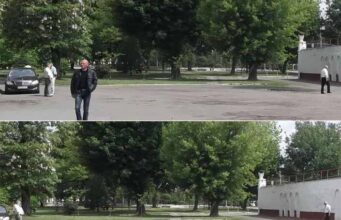 Фотозагадка. Що міряє міський голова біля стадіону? Фотозагадка. Що міряє міський голова біля стадіону?