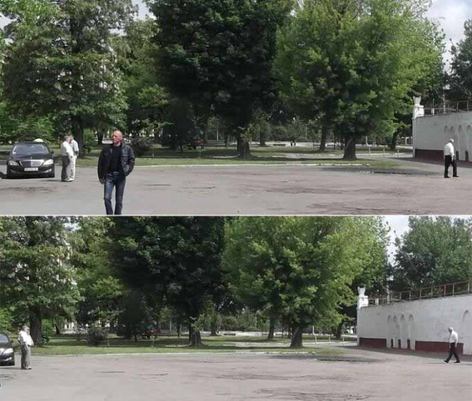 Фотозагадка. Що міряє міський голова біля стадіону? Фотозагадка. Що міряє міський голова біля стадіону?