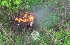 Окупант горить живцем на Бахмутському напрямку. ВIДЕО 18+ Окупант-горить-живцем-на-Бахмутському-напрямку.-ВiДЕО-18+