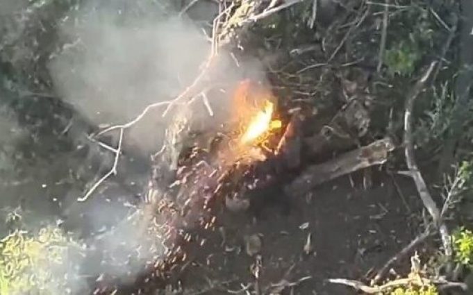 Окупант загорівся після влучного скиду із дрона. ВIДЕО Окупант-загорівся-після-влучного-скиду-із-дрона.-ВiДЕО