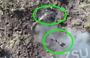 Відірвана кінцівка окупанта летить у повітрі після скиду із дрона. ВIДЕО 18+ Відірвана-кінцівка-окупанта-летить-у-повітрі-після-скиду-із-дрона.-ВiДЕО-18+