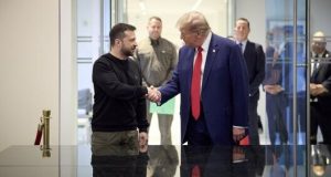 Зеленський про зустріч з Трампом: Маємо спільний погляд на те, що війна в Україні має... Зеленський-про-зустріч-з-Трампом:-Маємо-спільний-погляд-на-те,-що-війна-в-Україні-має.