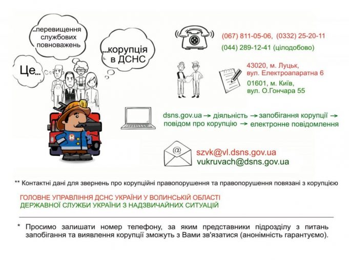 Працюють телефони довіри ГУ ДСНС України у Волинській області