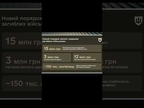 Зміни у ВИПЛАТАХ ДЛЯ РОДИН ЗАГИБЛИХ (ВІДЕО) Зміни у ВИПЛАТАХ ДЛЯ РОДИН ЗАГИБЛИХ (ВІДЕО)