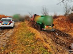 На Волині п’яний 30-річний водій з небезпечним вантажем з’їхав у кювет На-Волині-п’яний-30-річний-водій-з-небезпечним-вантажем-з’їхав-у-кювет
