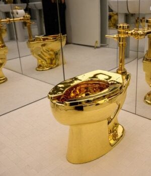 На-аукціоні-продали-100-кілограмовий-унітаз-із-чистого-золота:-ціна-та-фото