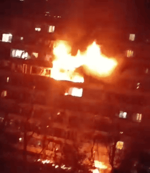 У Києві-влучання-по житлових-будинках:-є-пожежі-та постраждалий-(відео)