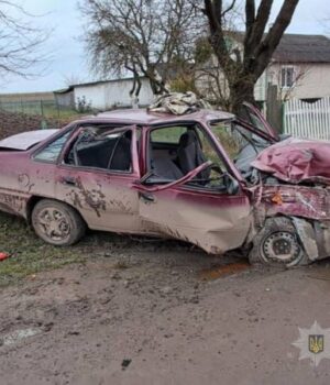 На-Волині-18-річний-водій-врізався-в-дерево:-також-травмувався-16-річний-пасажир