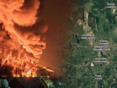 Удар українських дронів по російській базі пального в Пскові Ukraina odpowiedziała Moskwie. Potężny pożar w głębi Rosji, kula ognia nad bazą paliw