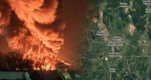Удар українських дронів по російській базі пального в Пскові Ukraina odpowiedziała Moskwie. Potężny pożar w głębi Rosji, kula ognia nad bazą paliw