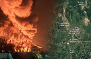 Удар українських дронів по російській базі пального в Пскові Ukraina odpowiedziała Moskwie. Potężny pożar w głębi Rosji, kula ognia nad bazą paliw