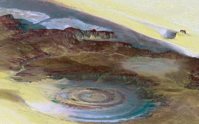 У Сахарі виявили гігантське “око” діаметром 48 кілометрів: у NASA розкрили його походження У-Сахарі-виявили-гігантське-“око”-діаметром-48-кілометрів:-у-nasa-розкрили-його-походження