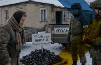 Окупанти в Херсонщині обмінюють вугілля на паспорти рф Паспорт-в-обмін-на-тепло:-окупанти-видають-вугілля-замість-грошей-–-ЦНС
