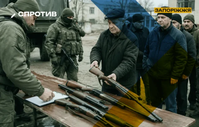 Окупанти на Запоріжжі вилучають мисливську зброю у цивільних осіб Окупанти-на-Запоріжжі-примусово-вилучають-у-мисливців-зброю-"для-потреб-сво"