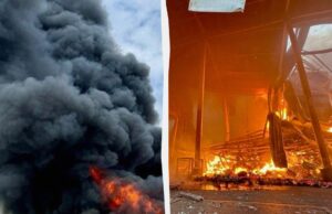 РФ вдарила по Дніпропетровщині: палають склади торговельної мережі, 8 постраждалих РФ-вдарила-по-Дніпропетровщині:-палають-склади-торговельної-мережі,-8-постраждалих