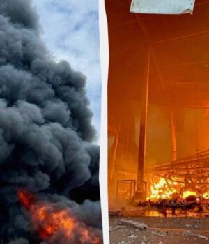 РФ-вдарила-по-Дніпропетровщині:-палають-склади-торговельної-мережі,-8-постраждалих