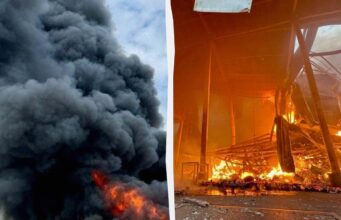 РФ вдарила по Дніпропетровщині: палають склади торговельної мережі, 8 постраждалих РФ-вдарила-по-Дніпропетровщині:-палають-склади-торговельної-мережі,-8-постраждалих