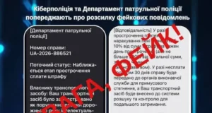 Поліція застерегла українців від фейкових штрафів за порушення ПДР Поліція застерегла українців від фейкових штрафів за порушення ПДР