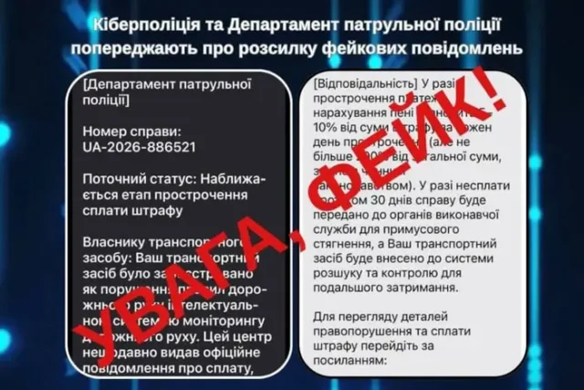 Поліція застерегла українців від фейкових штрафів за порушення ПДР Поліція застерегла українців від фейкових штрафів за порушення ПДР