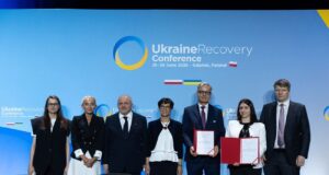SkyFall та BGK підписали меморандум про співпрацю на Ukraine Recovery Conference 2026 Українські оборонні технології можуть отримати фінансування ЄС: SkyFall уклала меморандум із BGK
