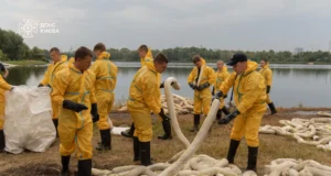 На Кирилівському озері триває масштабне очищення після удару РФ На Кирилівському озері триває масштабне очищення після удару РФ