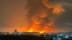 Російська атака на Київ: двоє загиблих та численні пожежі Росія-атакує-Київ-і-область-балістикою-та-шахедами:-двоє-загиблих,-палають-будинки-і-логістичні-центри.