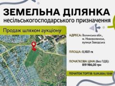 В Нововолинську оголошено електронні торги з продажу земельної ділянки Продаж-земельної-ділянки-несільськогосподарського-призначення:-запрошуємо-до-участі-в-земельних-торгах