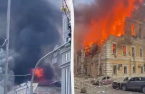 Російський дрон влучив у будівлю Національної академії наук України у Києві: є загибла Російський-дрон-влучив-у-будівлю-Національної-академії-наук-України-у-Києві:-є-загибла