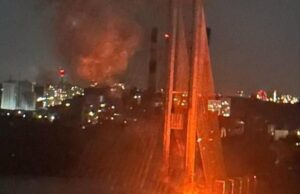 Росія втретє вдарила по Південному мосту в Києві: пошкоджена опора Росія-втретє-вдарила-по-Південному-мосту-в-Києві:-пошкоджена-опора