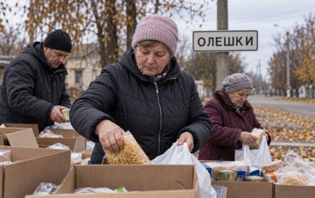 Українські військові доставили гуманітарну допомогу в Олешки Мешканцям Олешок доставили ще 4 тонни гуманітарної допомоги